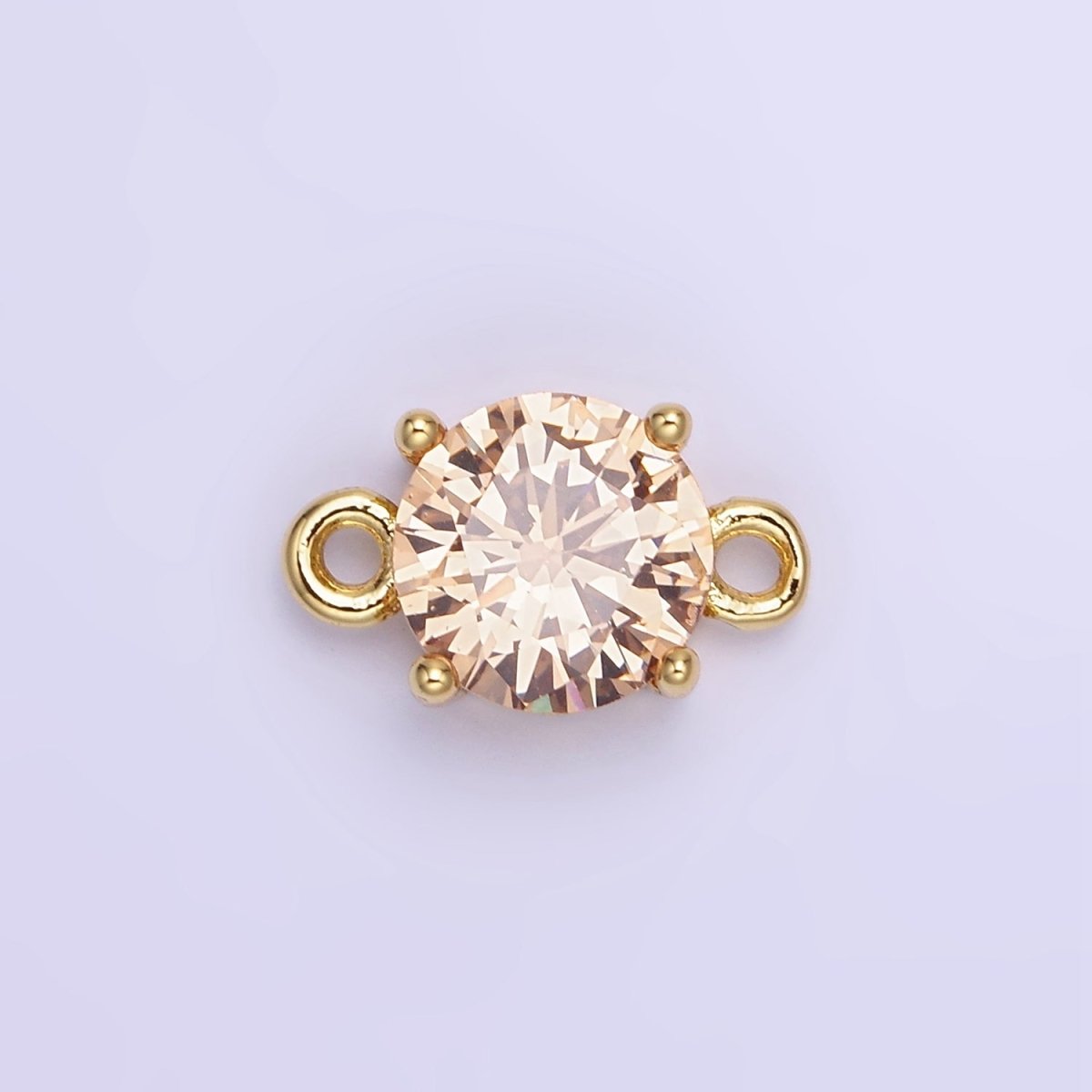 14K Gold Filled Multifaceted CZ Round Connector in Gold & Silver | G394 - G405