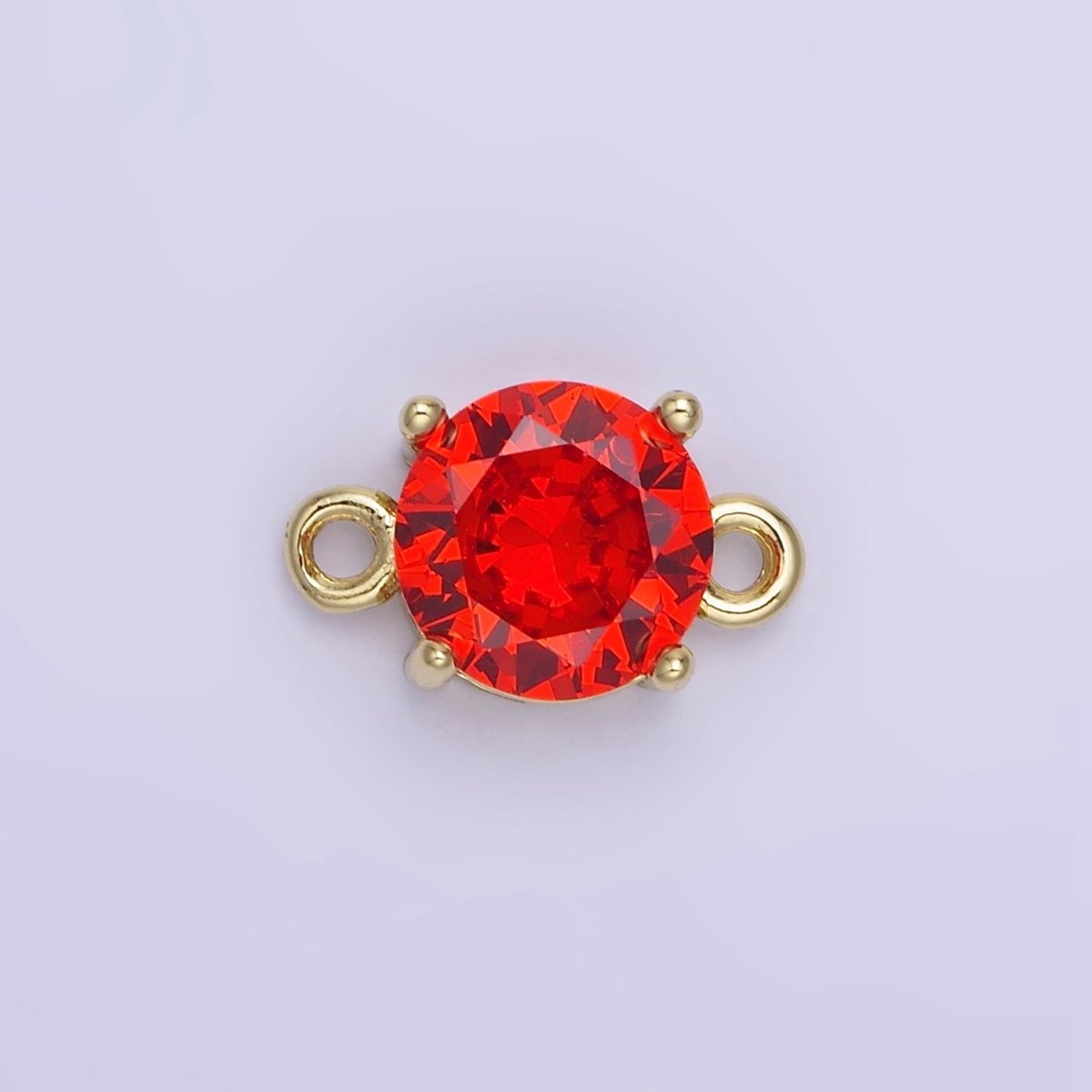 14K Gold Filled Multifaceted CZ Round Connector in Gold & Silver | G394 - G405