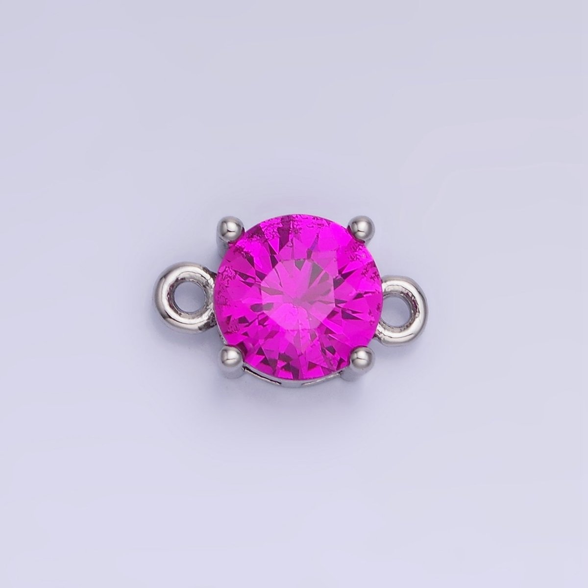 14K Gold Filled Multifaceted CZ Round Connector in Gold & Silver | G394 - G405