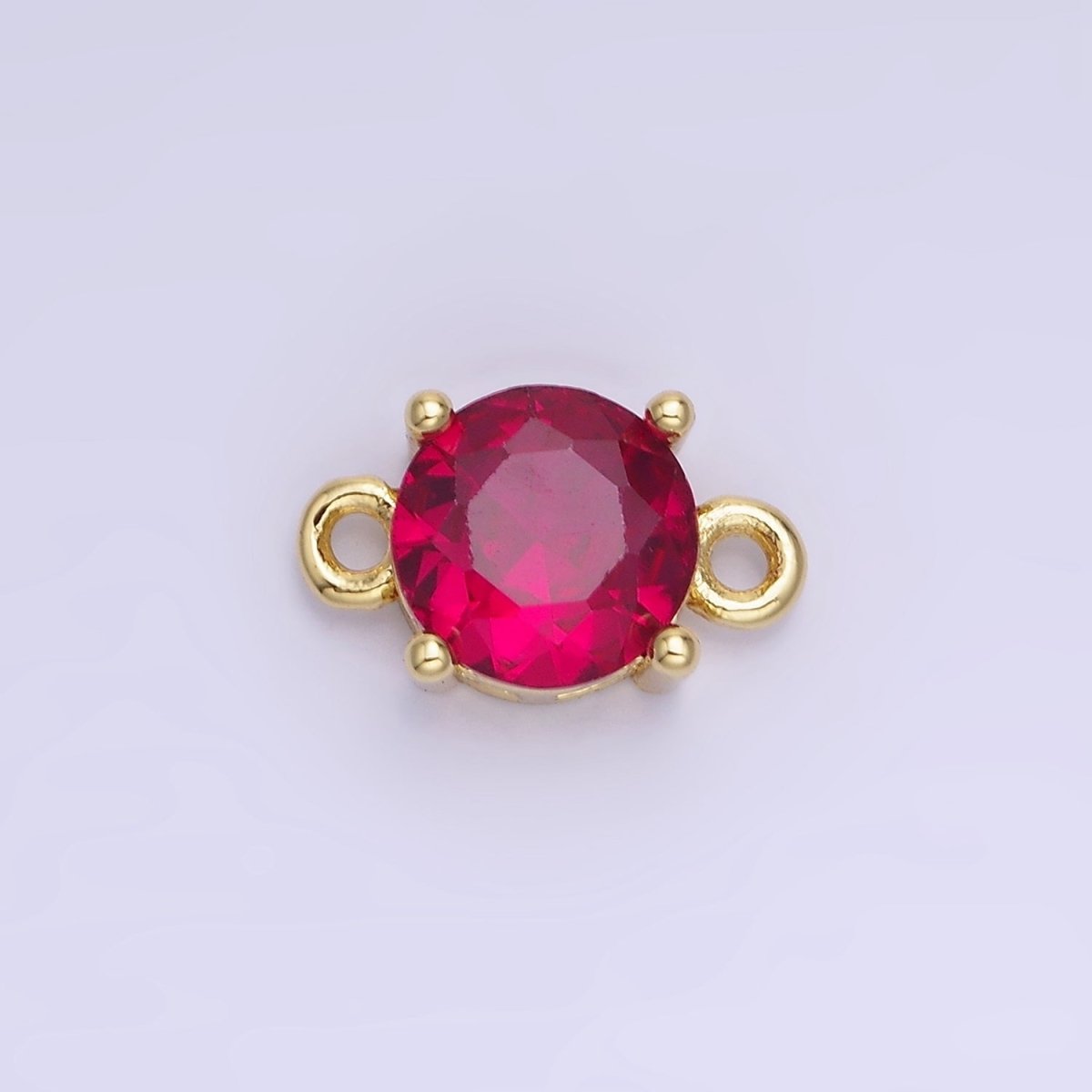 14K Gold Filled Multifaceted CZ Round Connector in Gold & Silver | G394 - G405