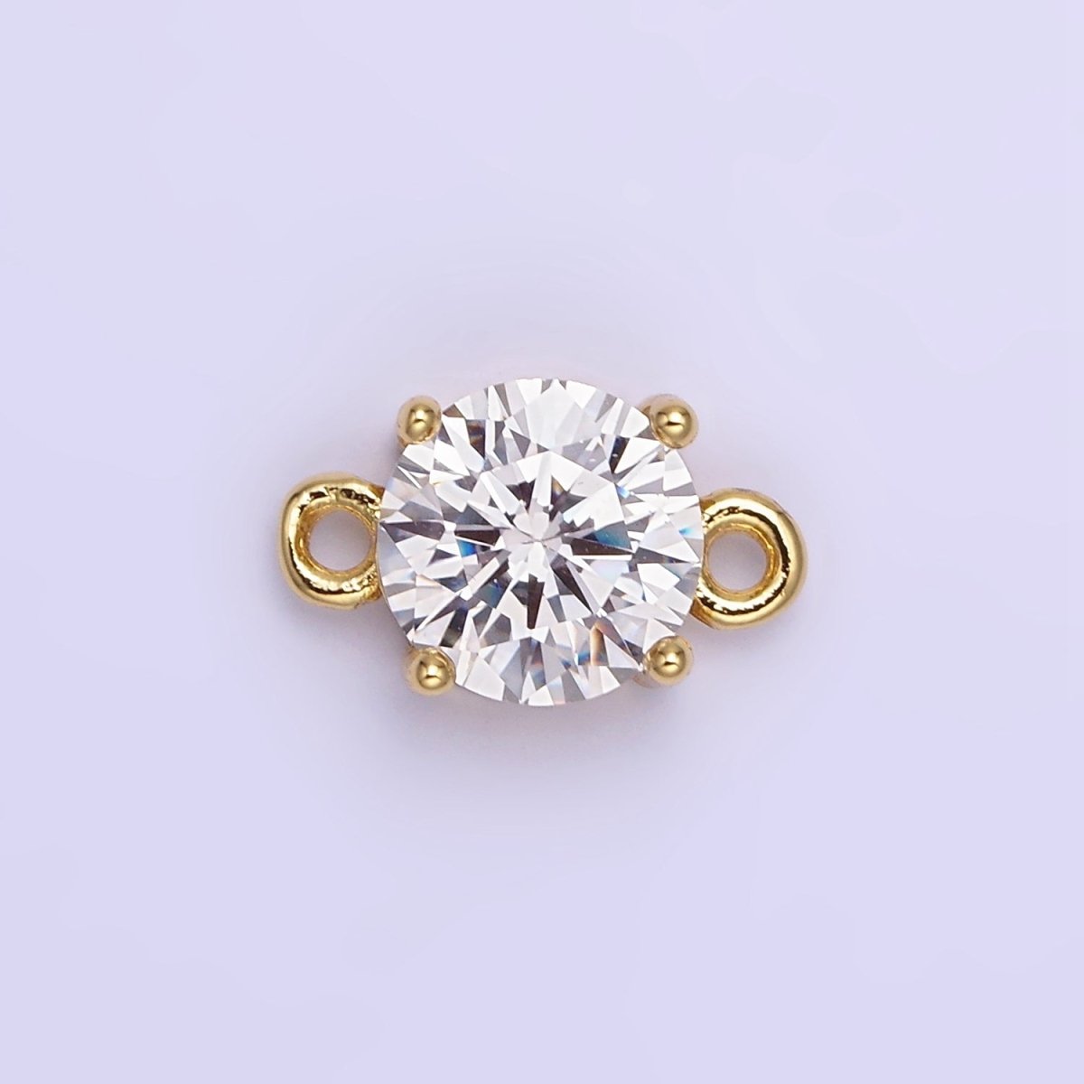 14K Gold Filled Multifaceted CZ Round Connector in Gold & Silver | G394 - G405