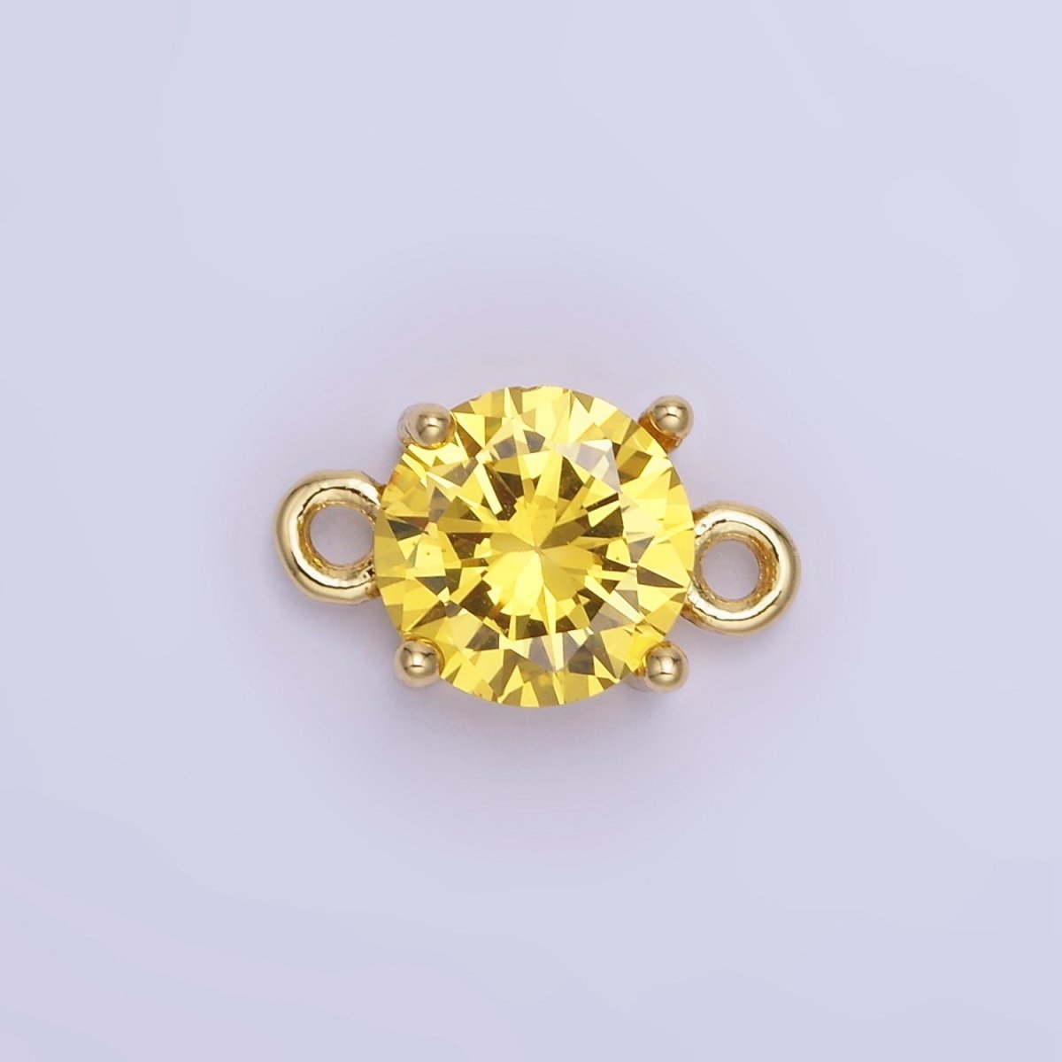 14K Gold Filled Multifaceted CZ Round Connector in Gold & Silver | G394 - G405