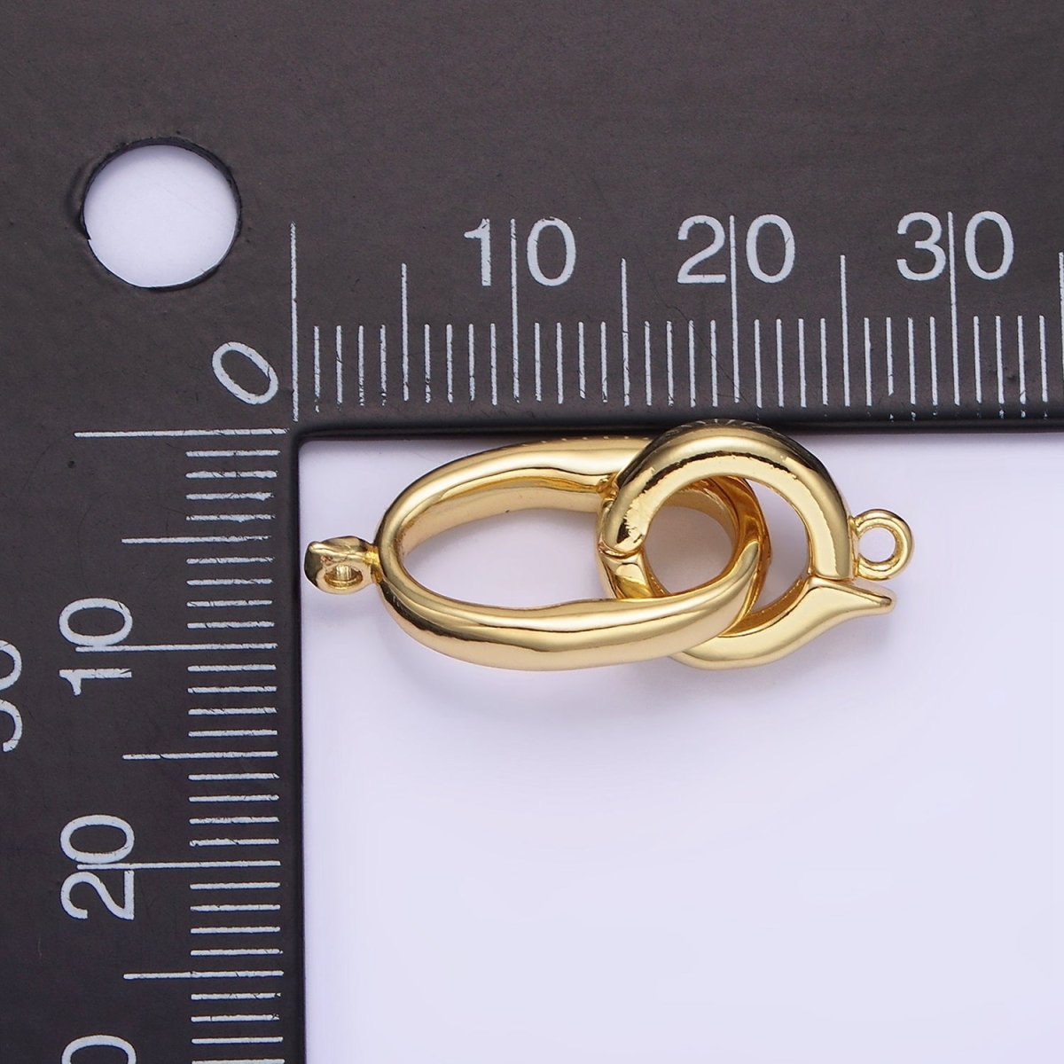 14K Gold Filled Oblong Snap Latch Bail Findings Set in Gold & Silver | L575