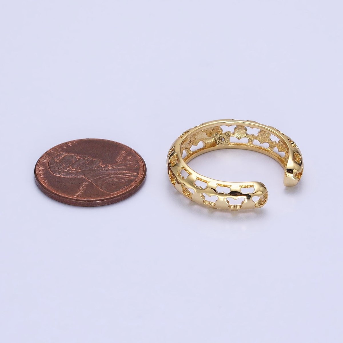 14K Gold Filled Open Butterfly Adjustable Ring | R-220