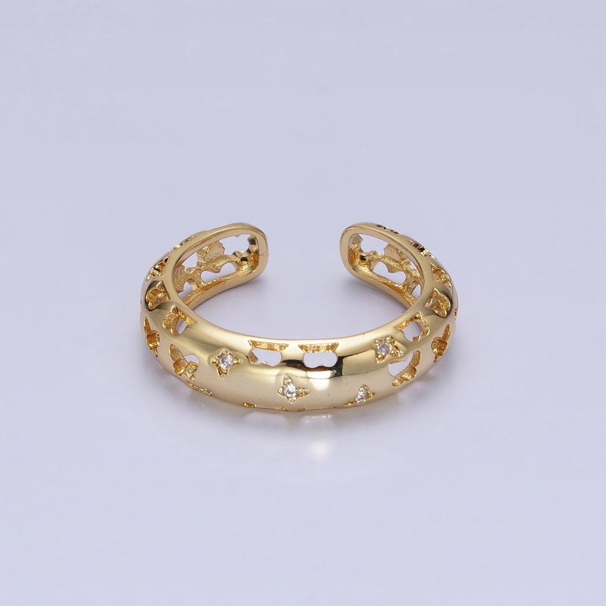 14K Gold Filled Open Butterfly Adjustable Ring | R-220