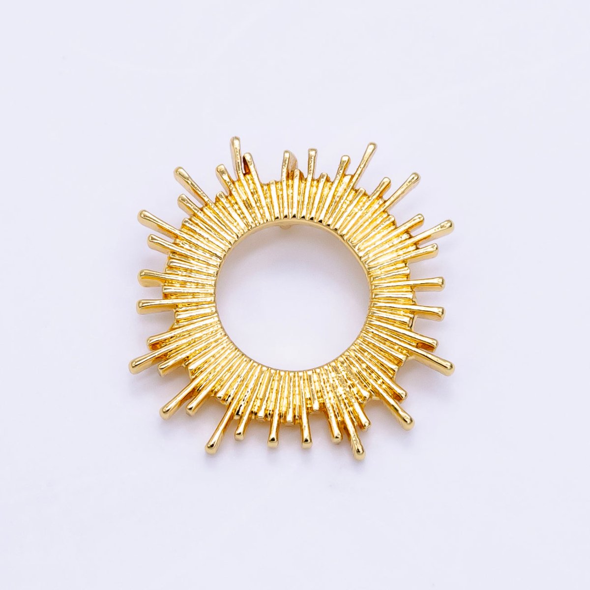14K Gold Filled Open Celestial Sunburst Back Loop Pendant in Gold & Silver | AG812