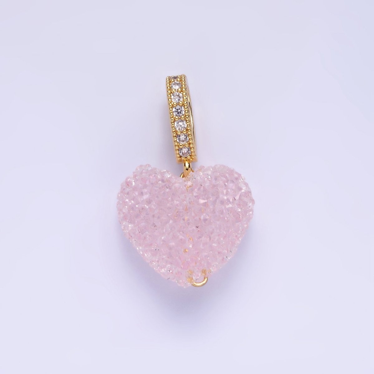 14K Gold Filled Pink Heart Jelly Sugar Pendant | AA1311