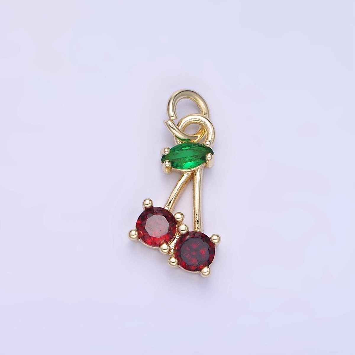14K Gold Filled Red CZ Cherry Fruit Pendant | AG680