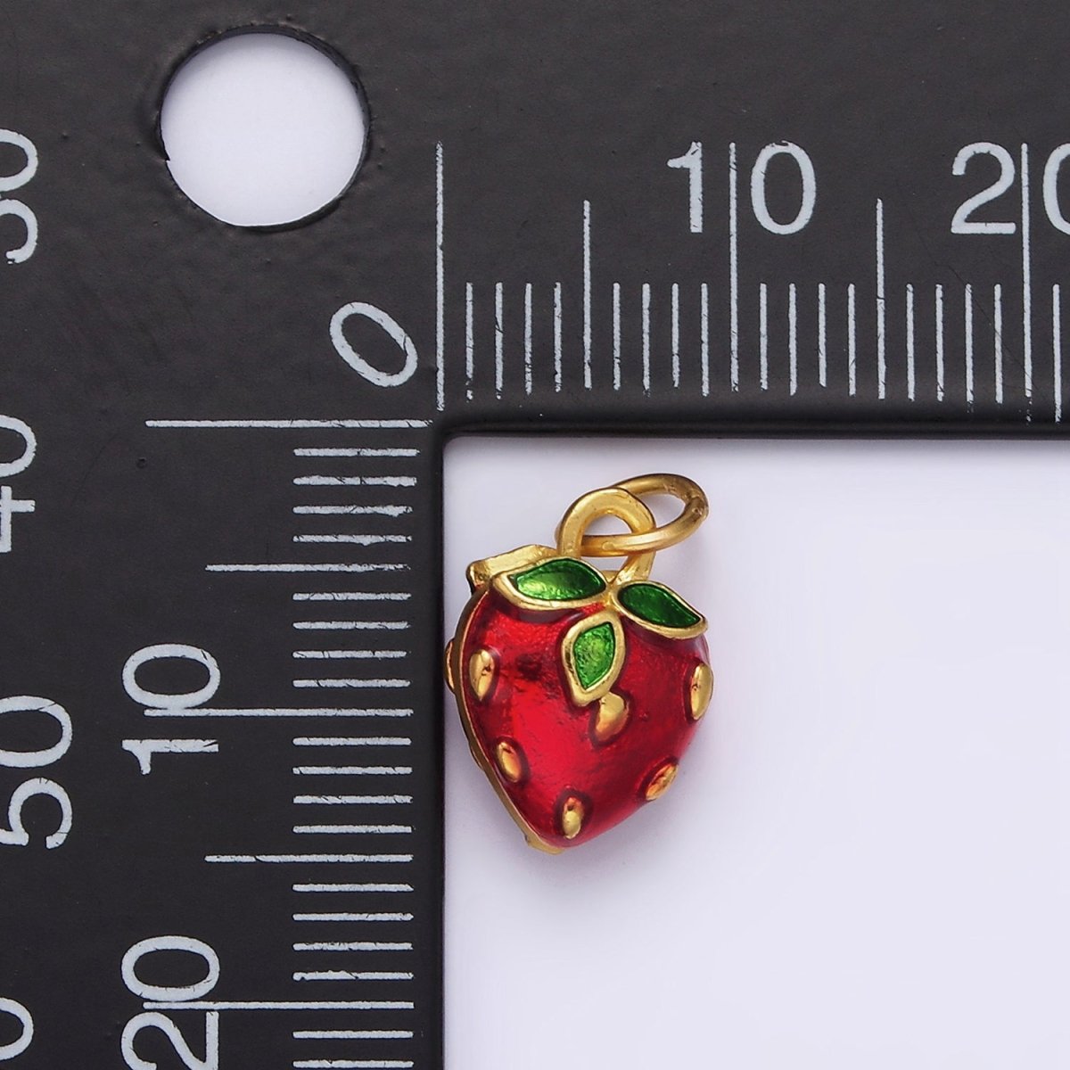 14K Gold Filled Red Strawberry Fruit Charm | AG409