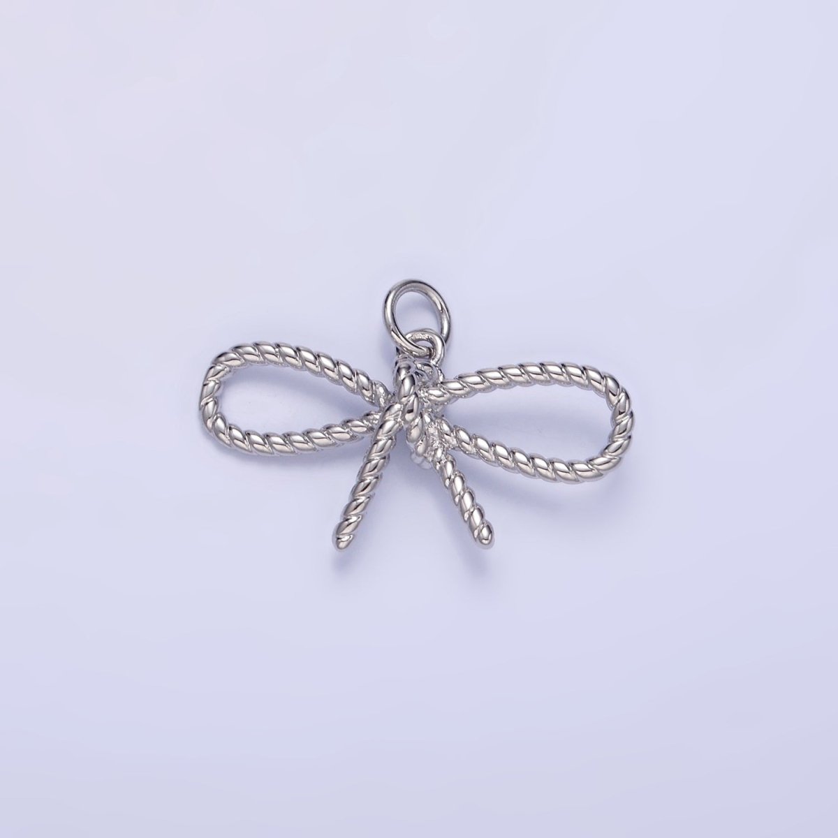 14K Gold Filled Rope Ribbon Bow Charm in Gold & Silver | C481