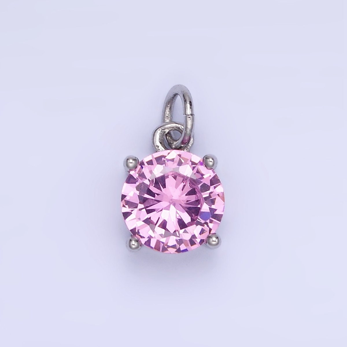 14K Gold Filled Round Birthstone CZ Add-On Charm in Gold & Silver | AG813 - AG824