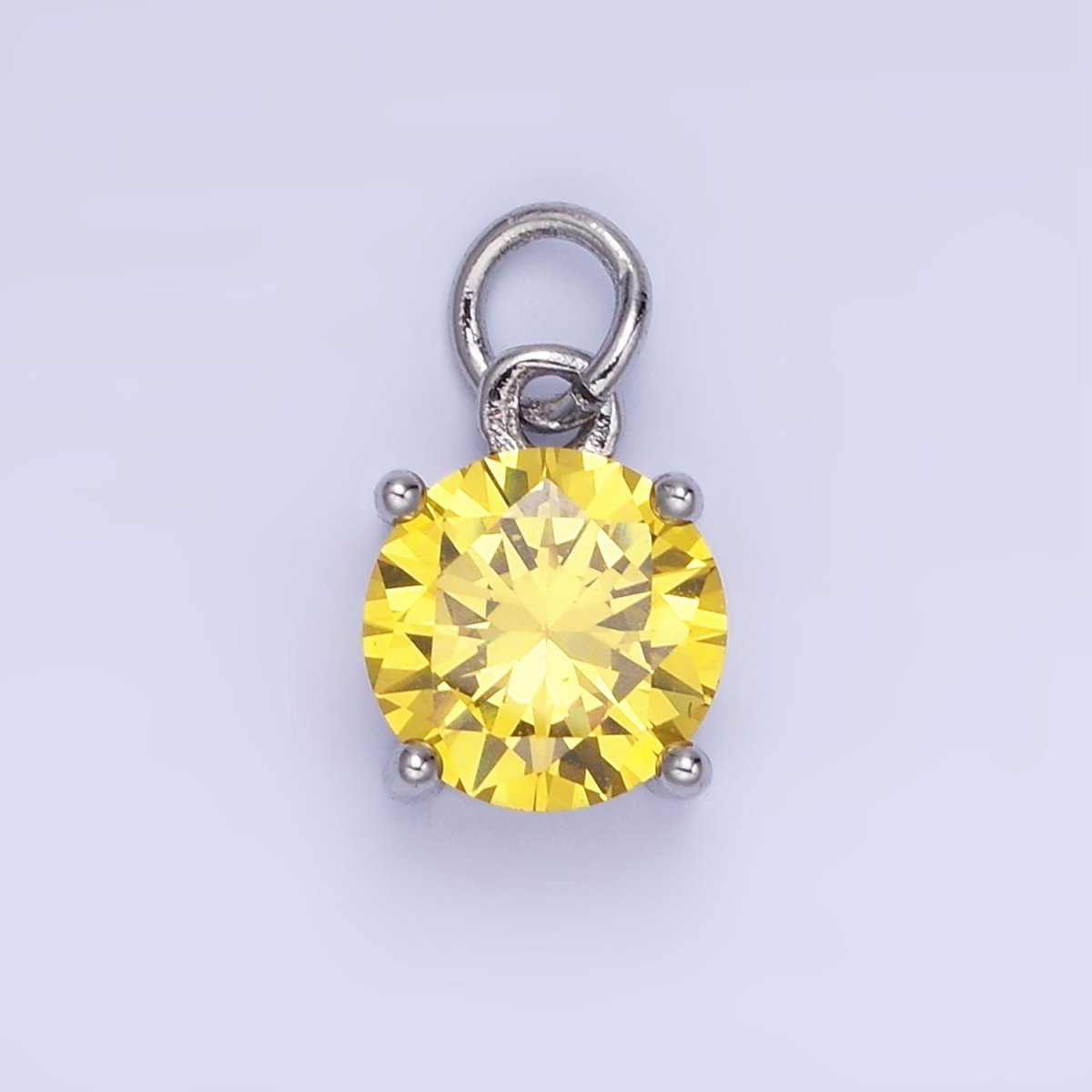 14K Gold Filled Round Birthstone CZ Add-On Charm in Gold & Silver | AG813 - AG824