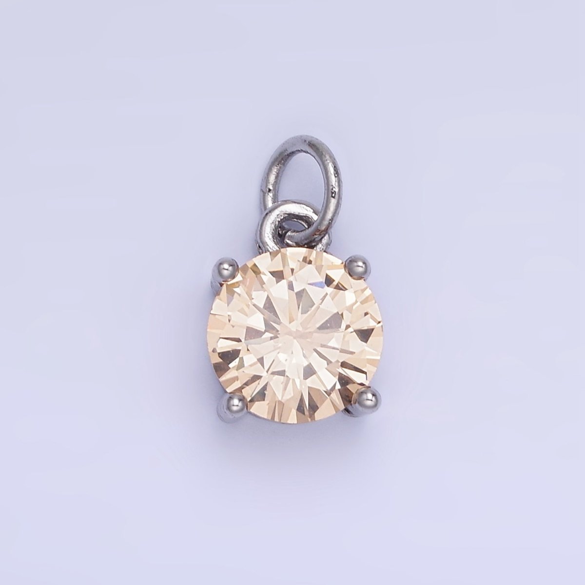 14K Gold Filled Round Birthstone CZ Add-On Charm in Gold & Silver | AG813 - AG824