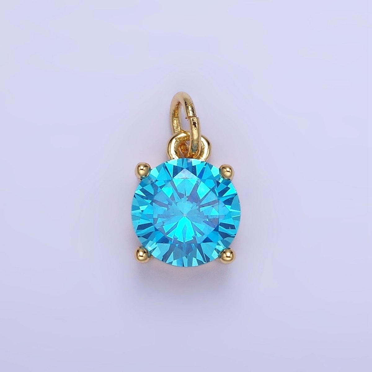 14K Gold Filled Round Birthstone CZ Add-On Charm in Gold & Silver | AG813 - AG824