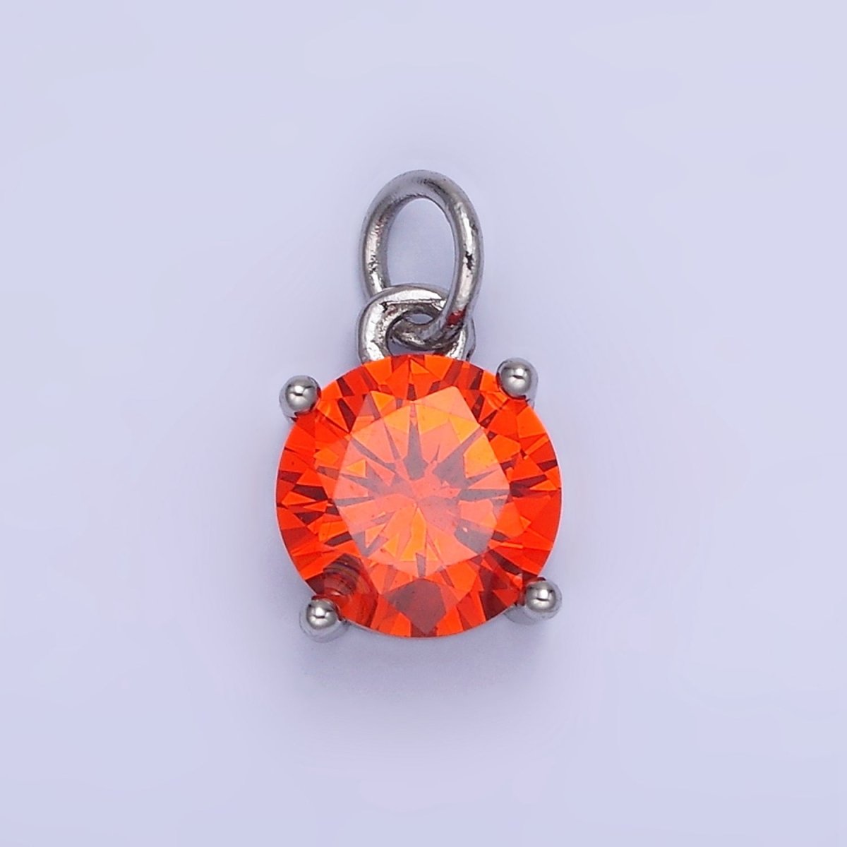 14K Gold Filled Round Birthstone CZ Add-On Charm in Gold & Silver | AG813 - AG824