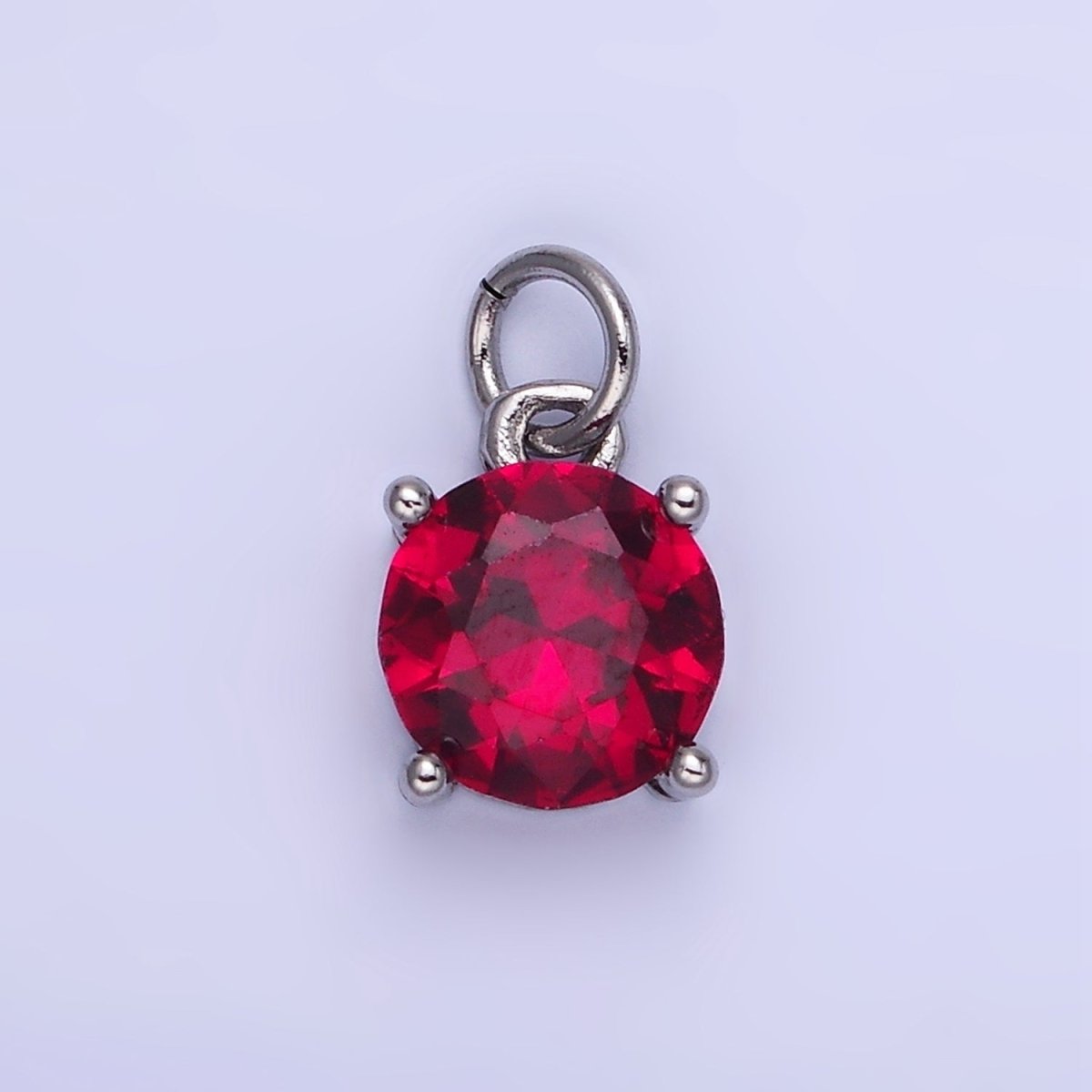 14K Gold Filled Round Birthstone CZ Add-On Charm in Gold & Silver | AG813 - AG824