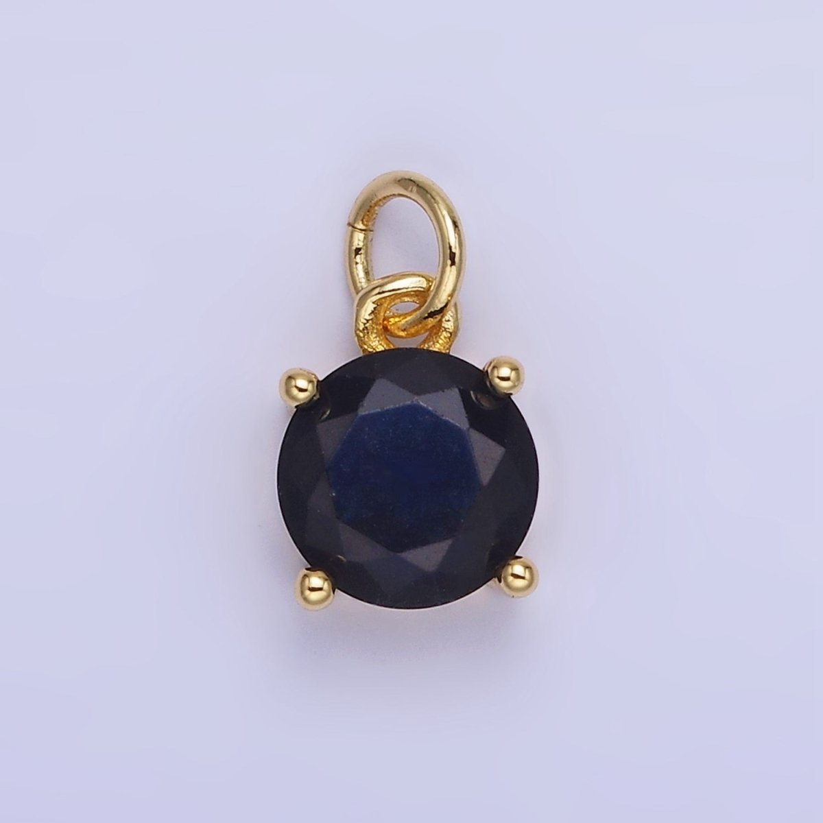 14K Gold Filled Round Birthstone CZ Add-On Charm in Gold & Silver | AG813 - AG824