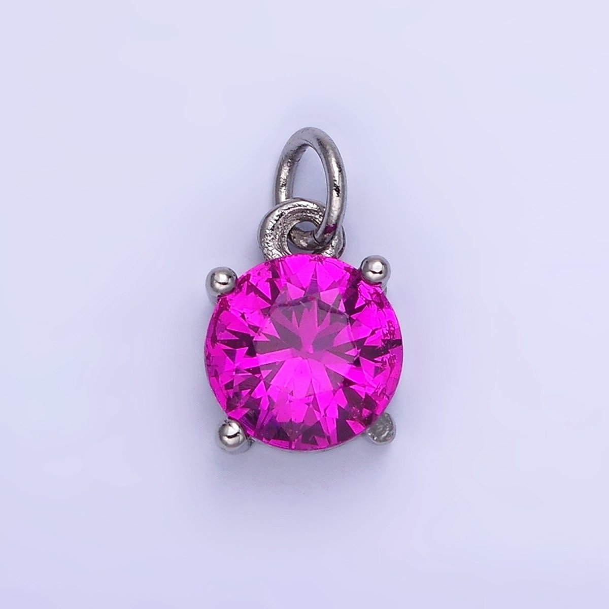 14K Gold Filled Round Birthstone CZ Add-On Charm in Gold & Silver | AG813 - AG824