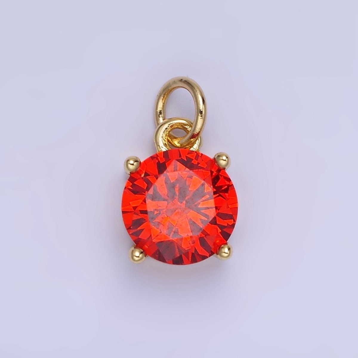 14K Gold Filled Round Birthstone CZ Add-On Charm in Gold & Silver | AG813 - AG824