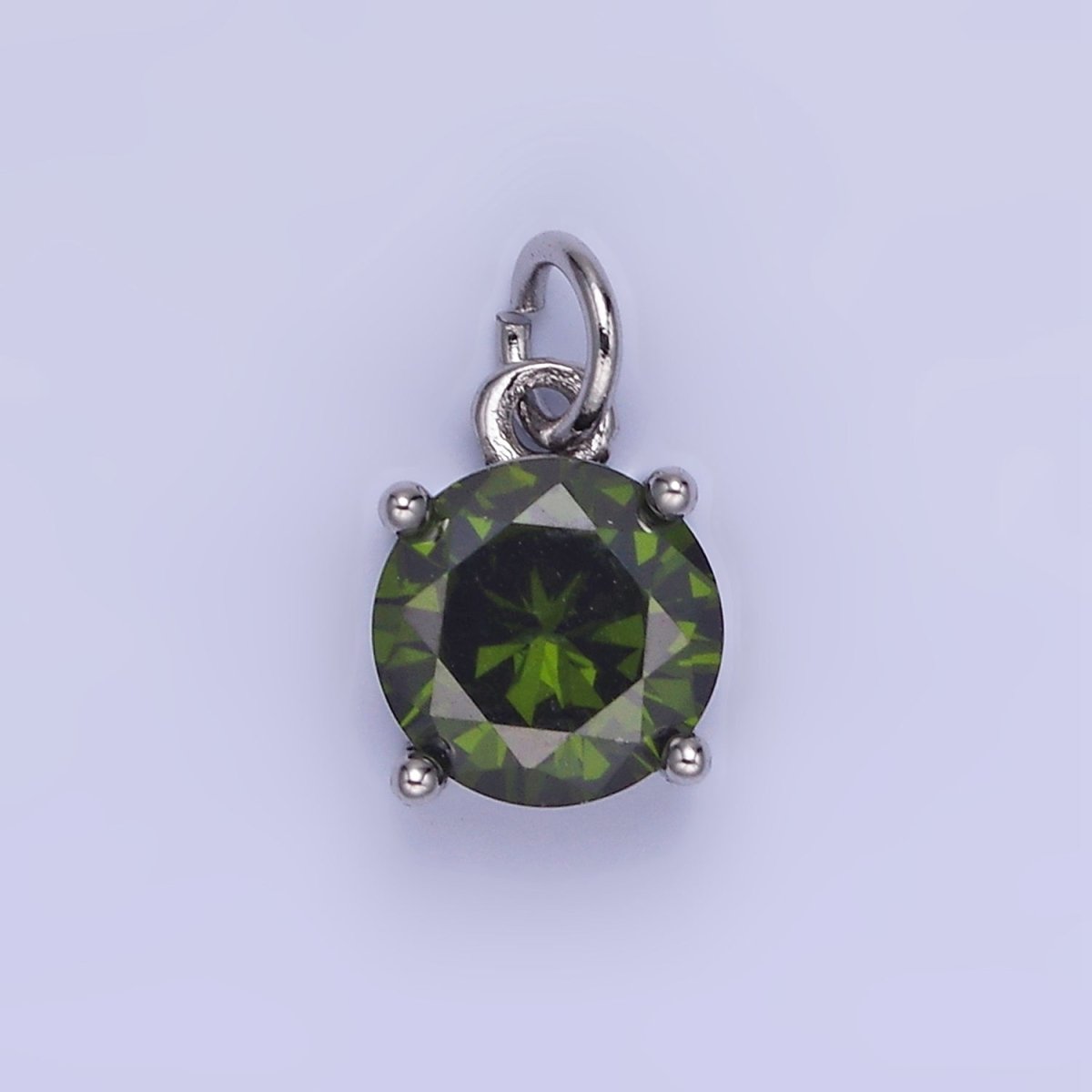 14K Gold Filled Round Birthstone CZ Add-On Charm in Gold & Silver | AG813 - AG824