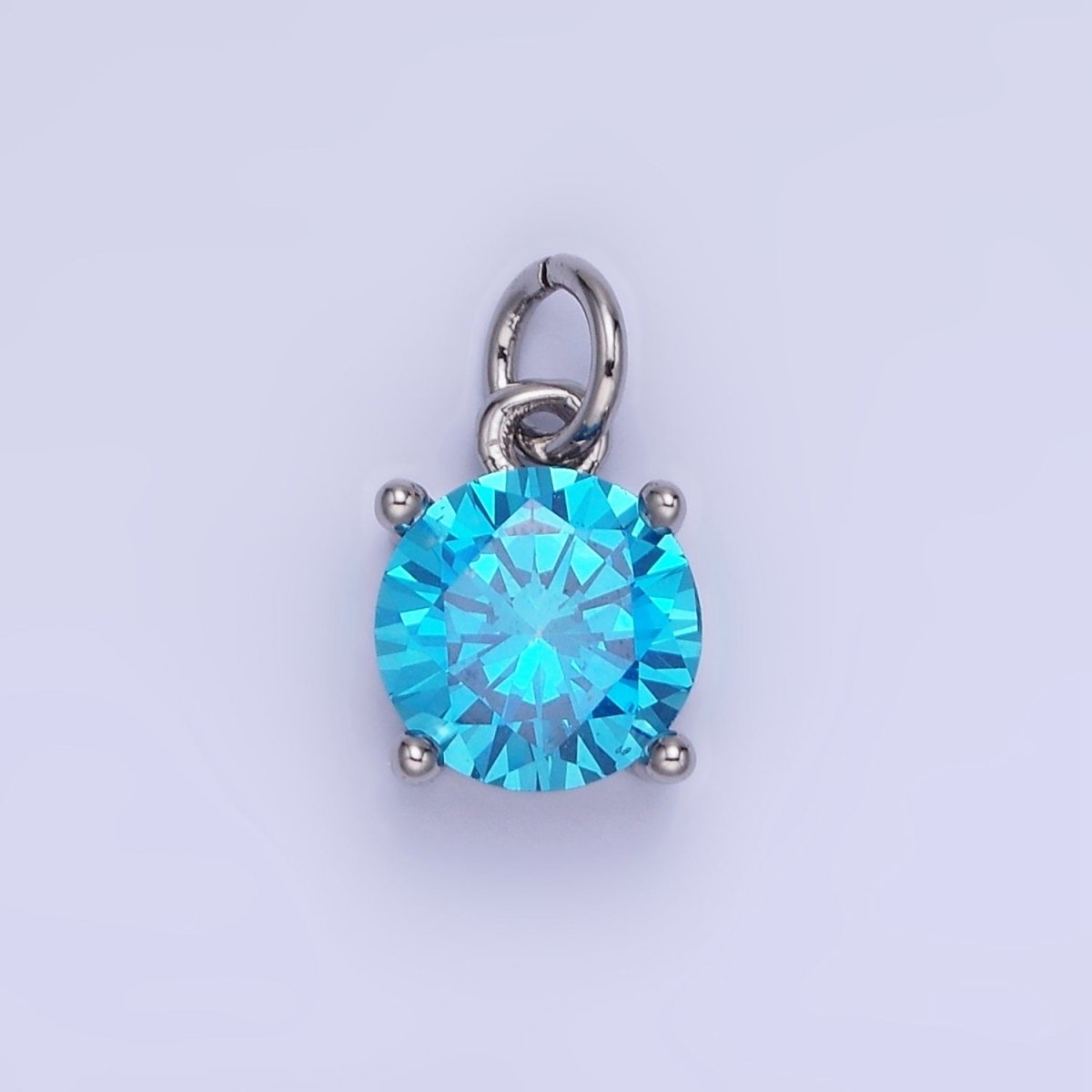 14K Gold Filled Round Birthstone CZ Add-On Charm in Gold & Silver | AG813 - AG824