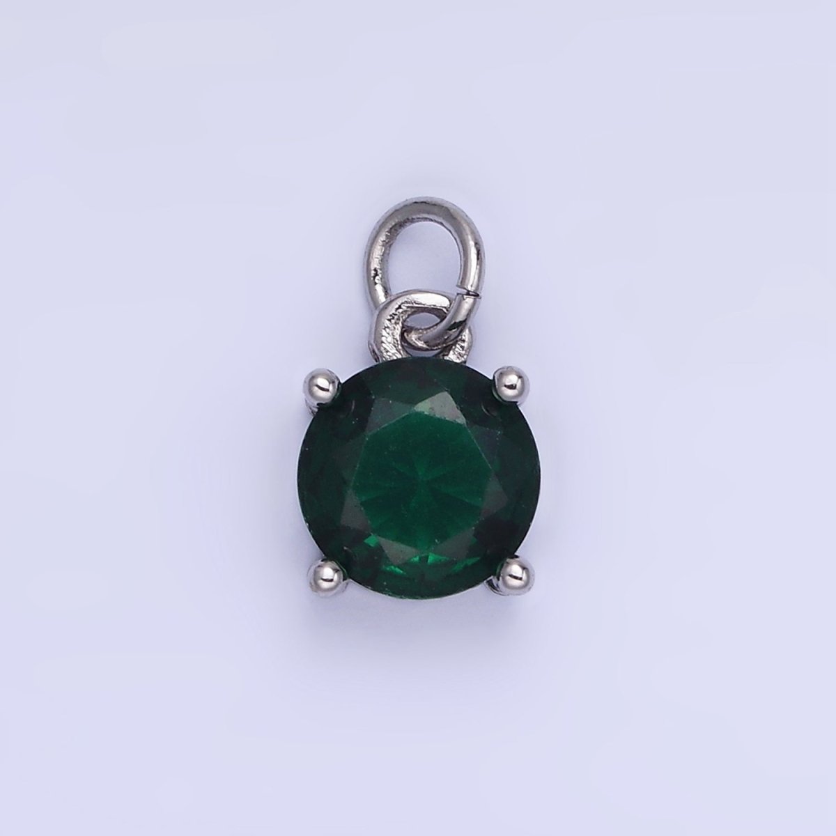 14K Gold Filled Round Birthstone CZ Add-On Charm in Gold & Silver | AG813 - AG824