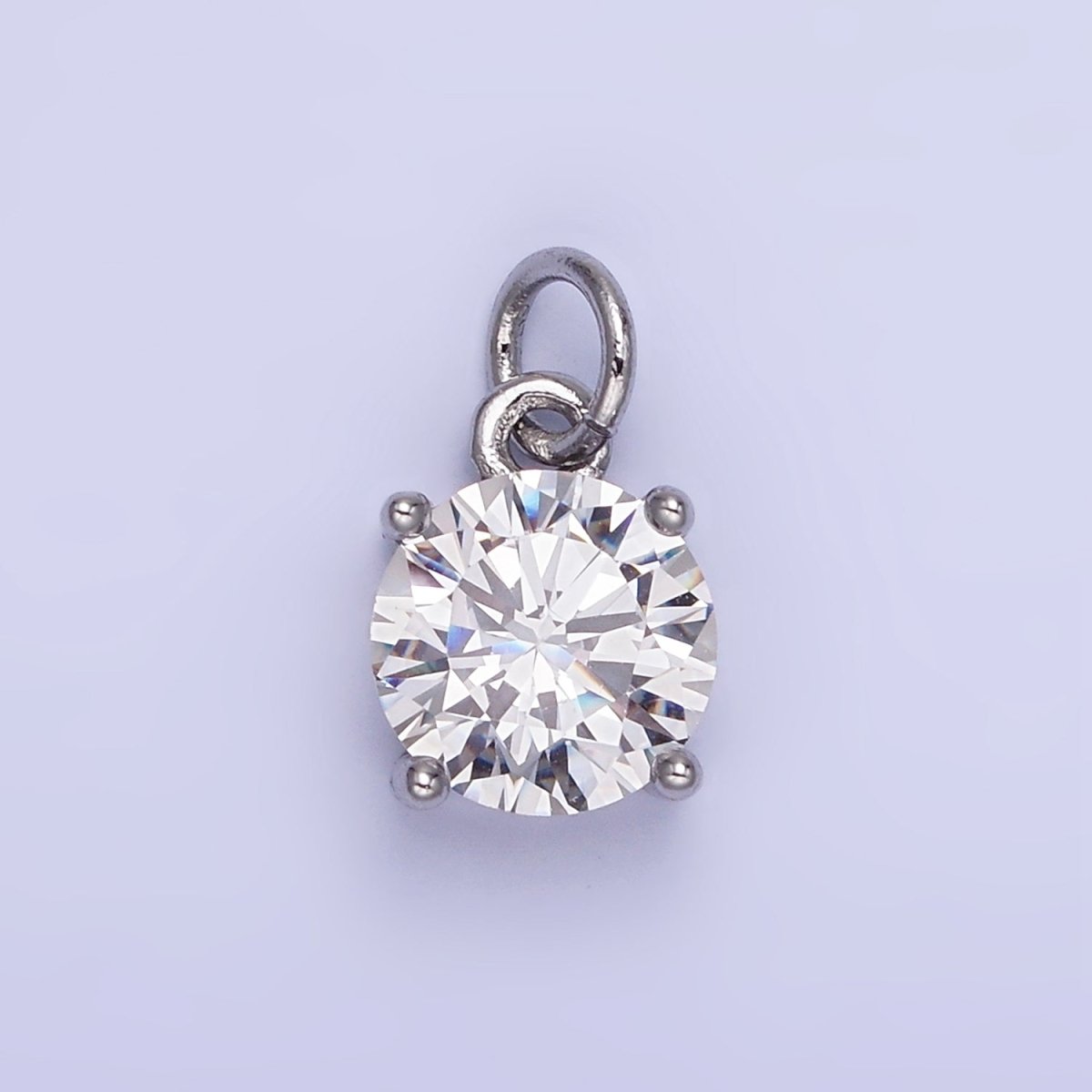 14K Gold Filled Round Birthstone CZ Add-On Charm in Gold & Silver | AG813 - AG824