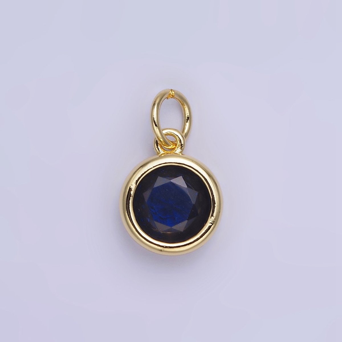 14K Gold Filled Round Birthstone CZ Bezel Add-On Charm | AG780 - AG787
