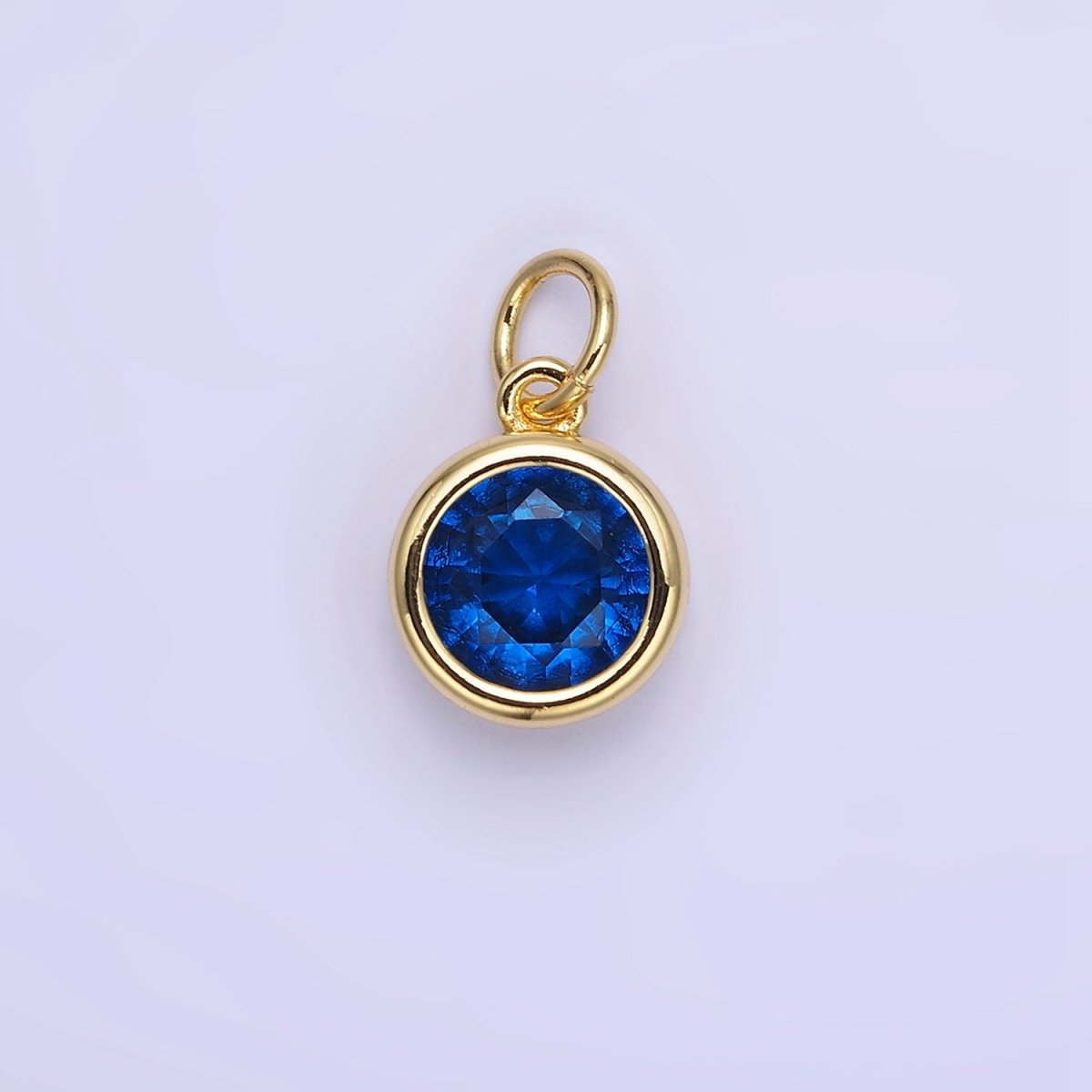 14K Gold Filled Round Birthstone CZ Bezel Add-On Charm | AG780 - AG787