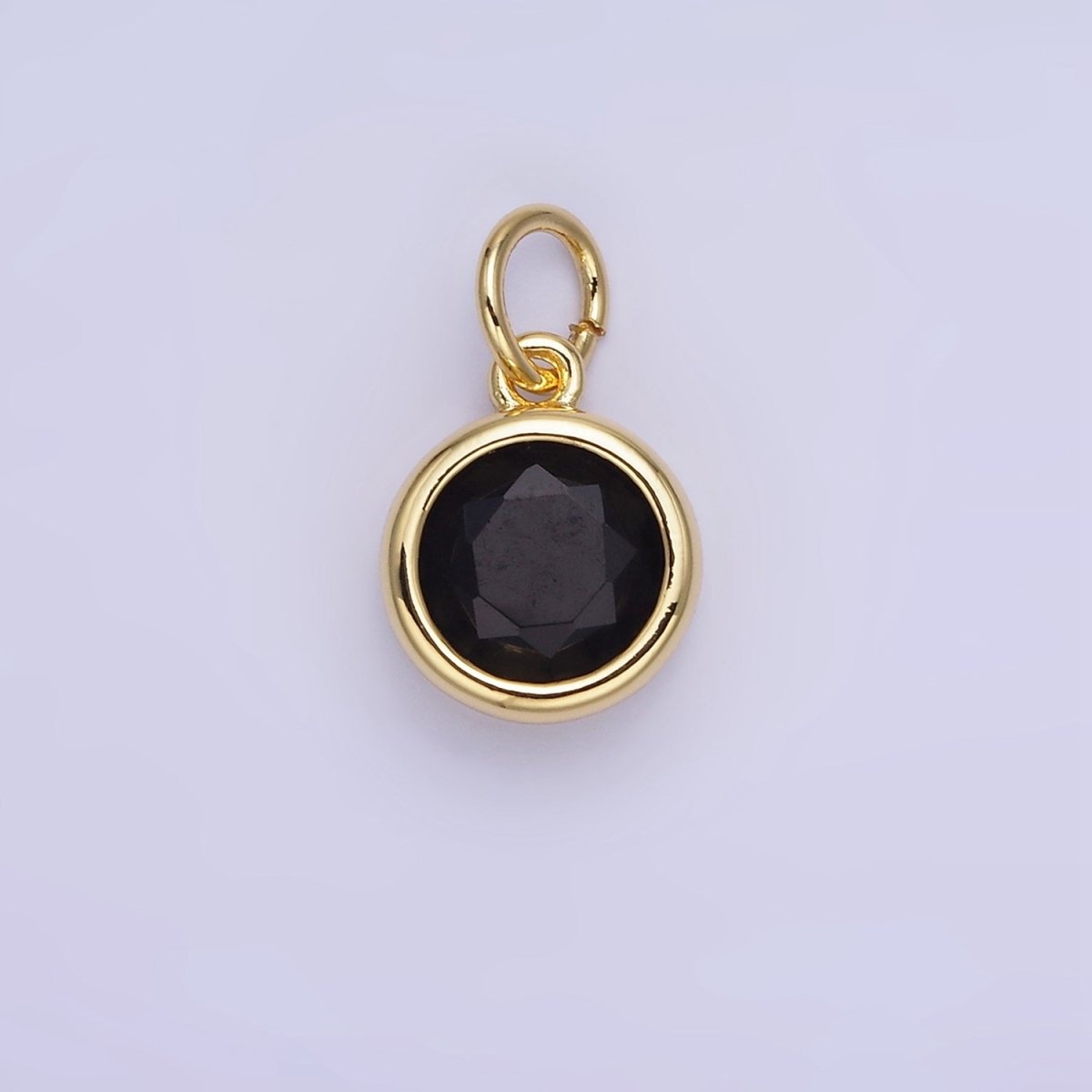 14K Gold Filled Round Birthstone CZ Bezel Add-On Charm | AG780 - AG787