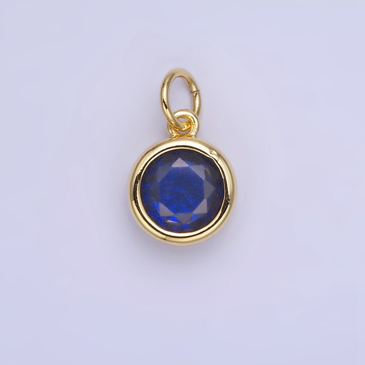 14K Gold Filled Round Birthstone CZ Bezel Add-On Charm | AG780 - AG787