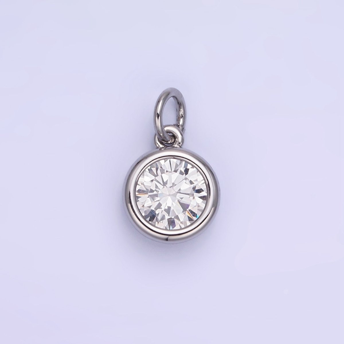 14K Gold Filled Round Birthstone CZ Bezel Add-On Charm | AG780 - AG787