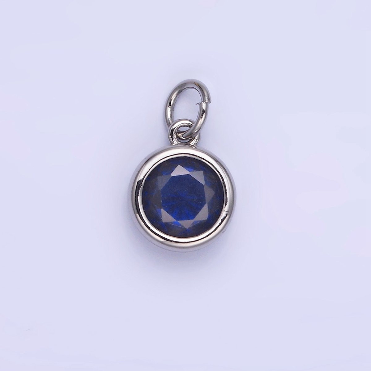 14K Gold Filled Round Birthstone CZ Bezel Add-On Charm | AG780 - AG787