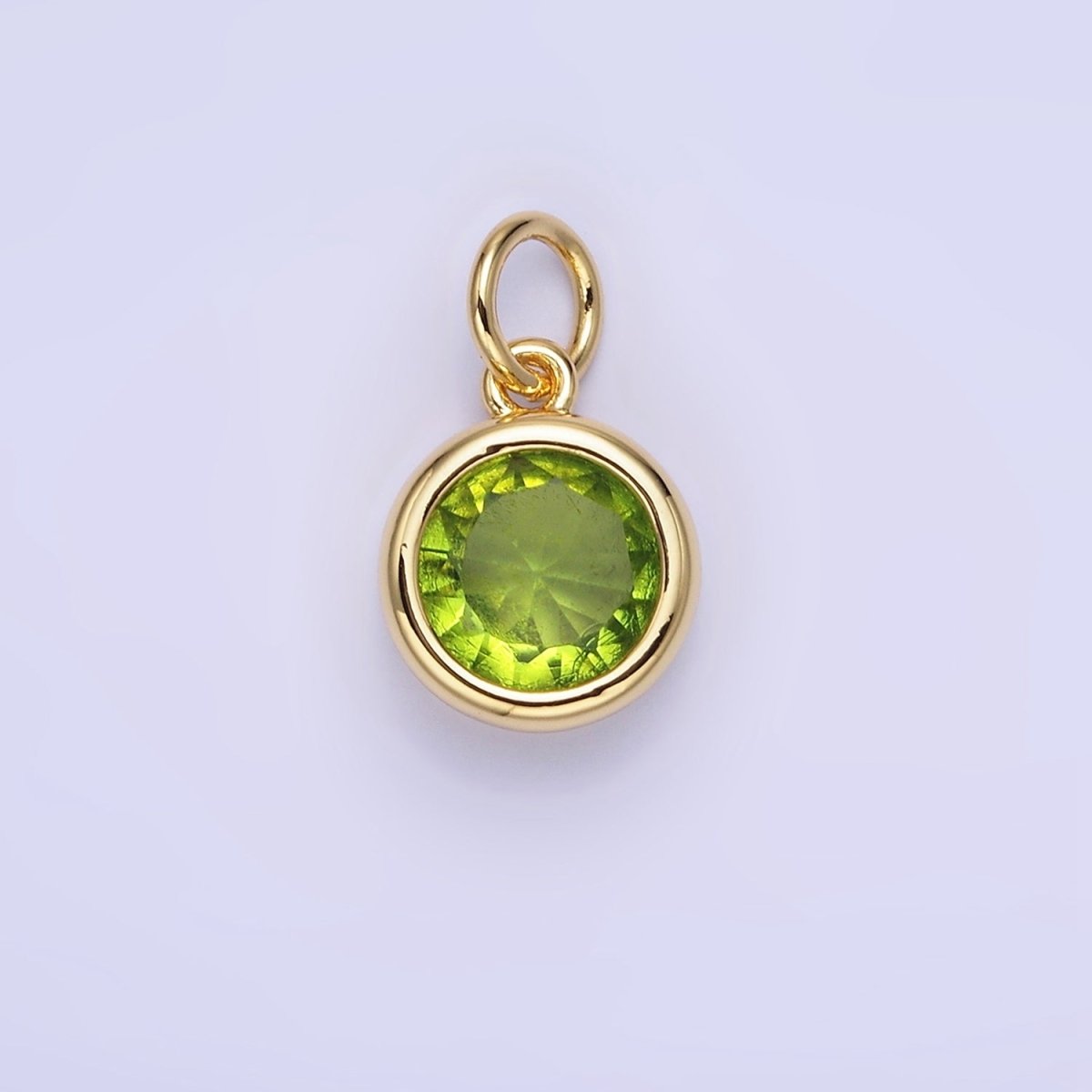 14K Gold Filled Round Birthstone CZ Bezel Add-On Charm | AG780 - AG787