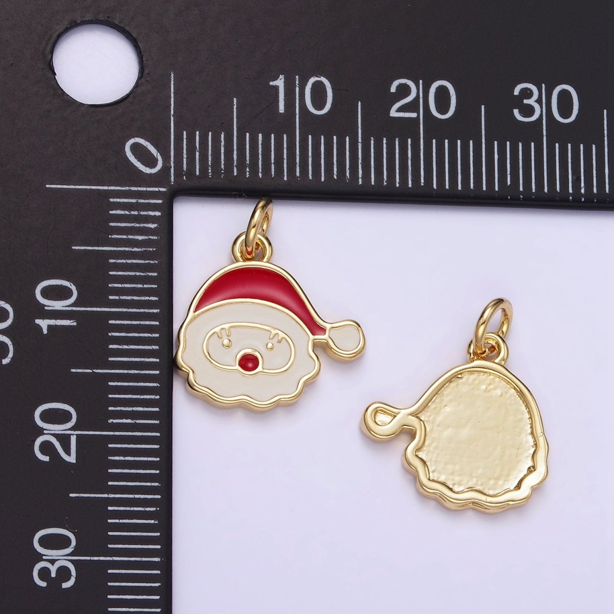 14K Gold Filled Santa Claus Christmas Enamel Charm | D500