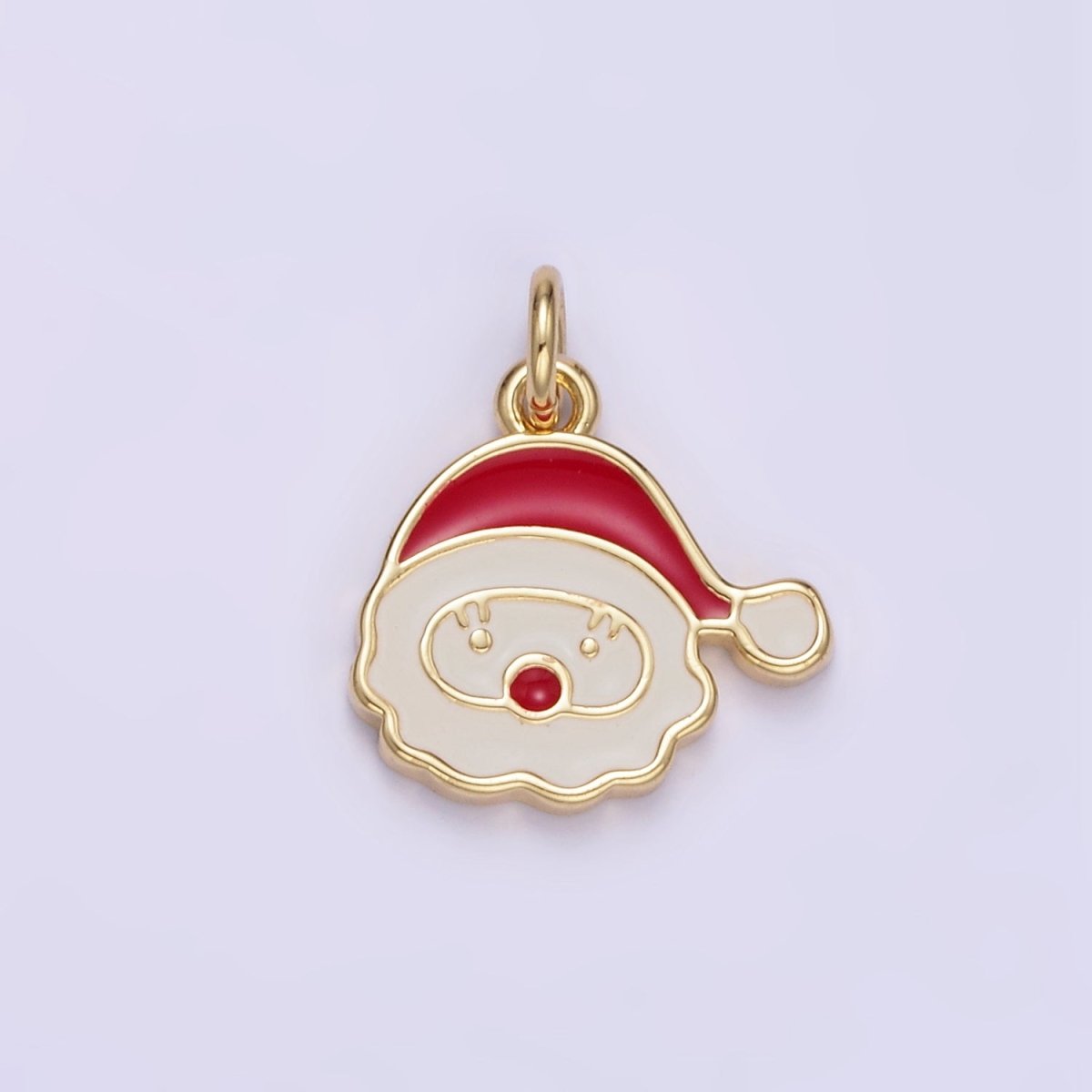 14K Gold Filled Santa Claus Christmas Enamel Charm | D500
