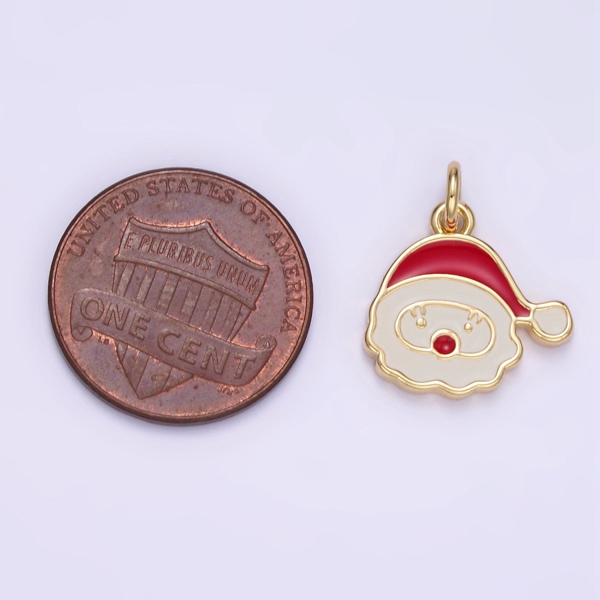 14K Gold Filled Santa Claus Christmas Enamel Charm | D500