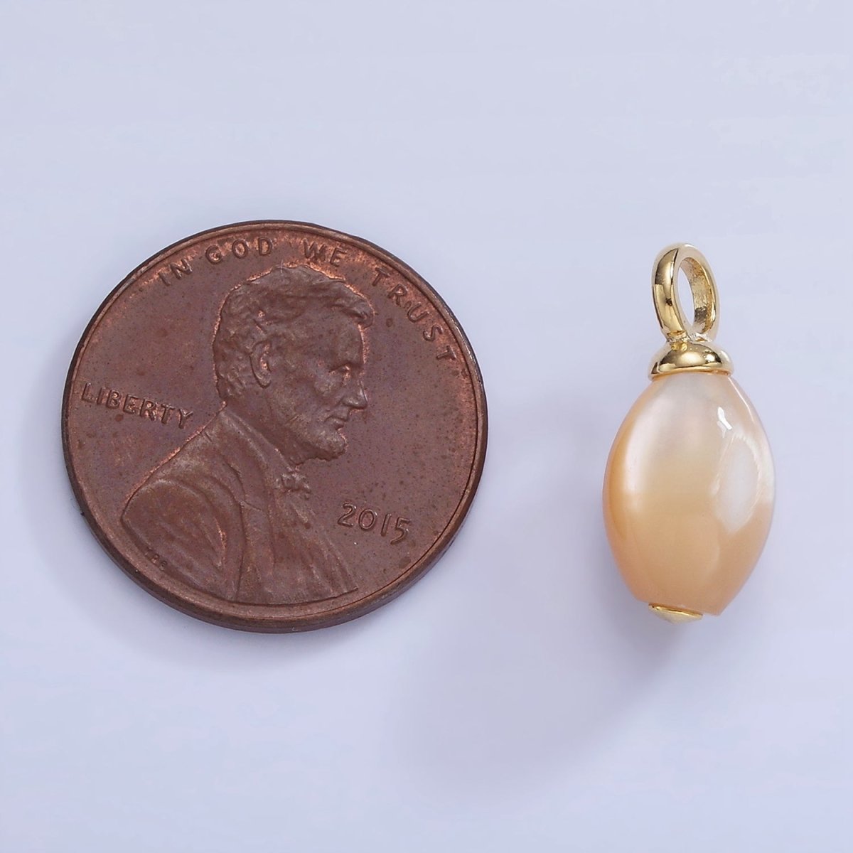 14K Gold Filled Shell Pearl Teardrop Pendant | P1753