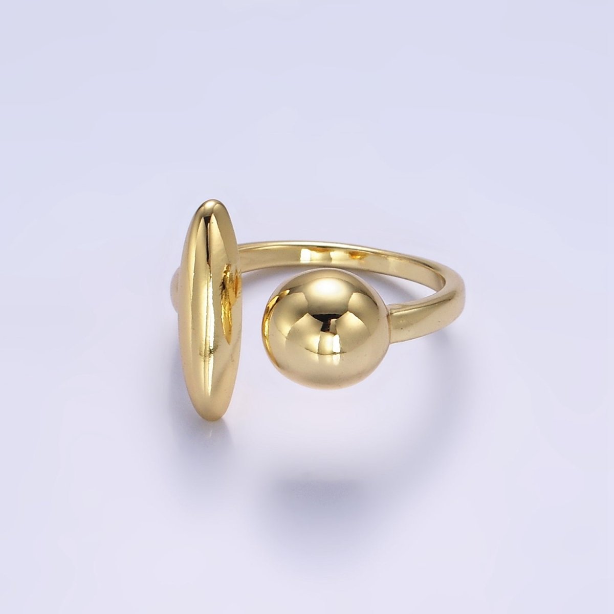 14K Gold Filled Sphere Round Dome Minimalist Wrap Ring | O351