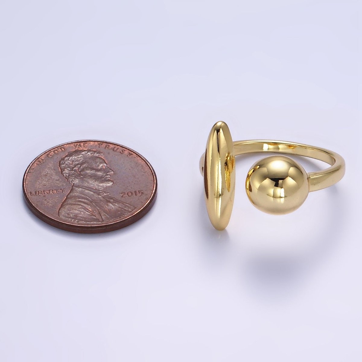 14K Gold Filled Sphere Round Dome Minimalist Wrap Ring | O351
