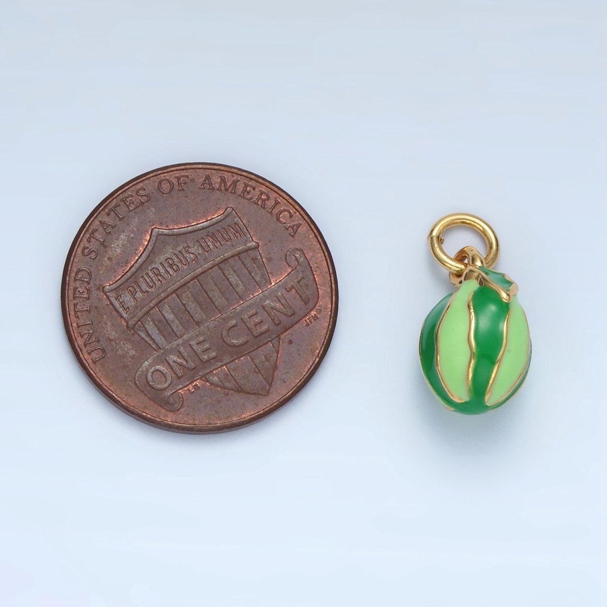 14K Gold Filled Watermelon Fruit Enamel Mini Charm | AG949