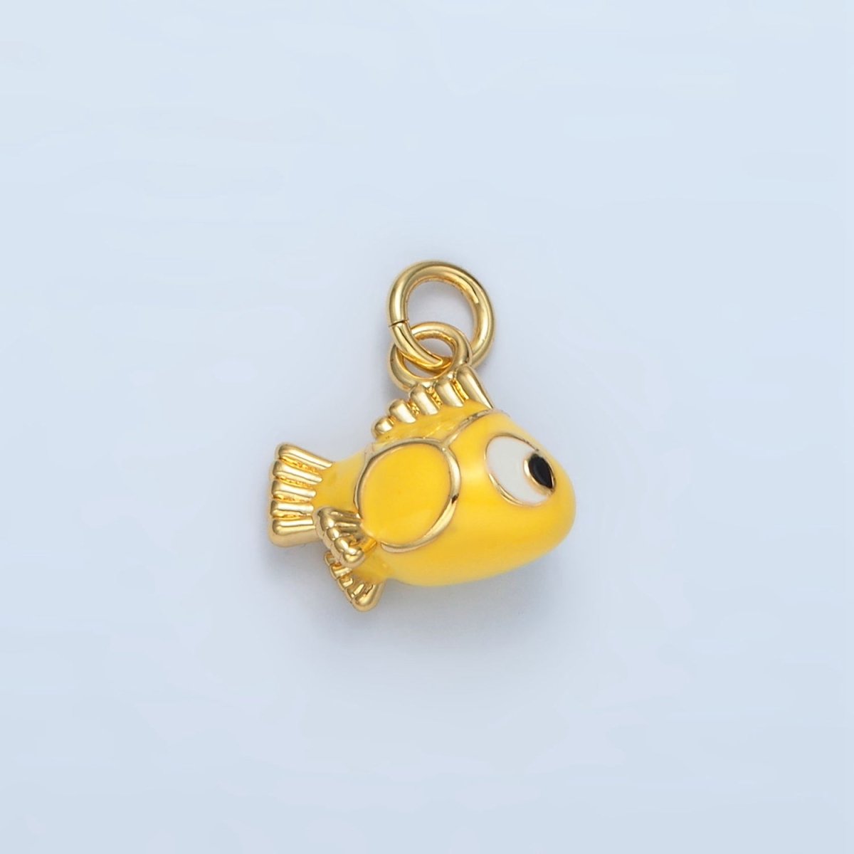 14K Gold Filled Yellow Gold Fish Pet Animal Enamel Mini Charm | AG948