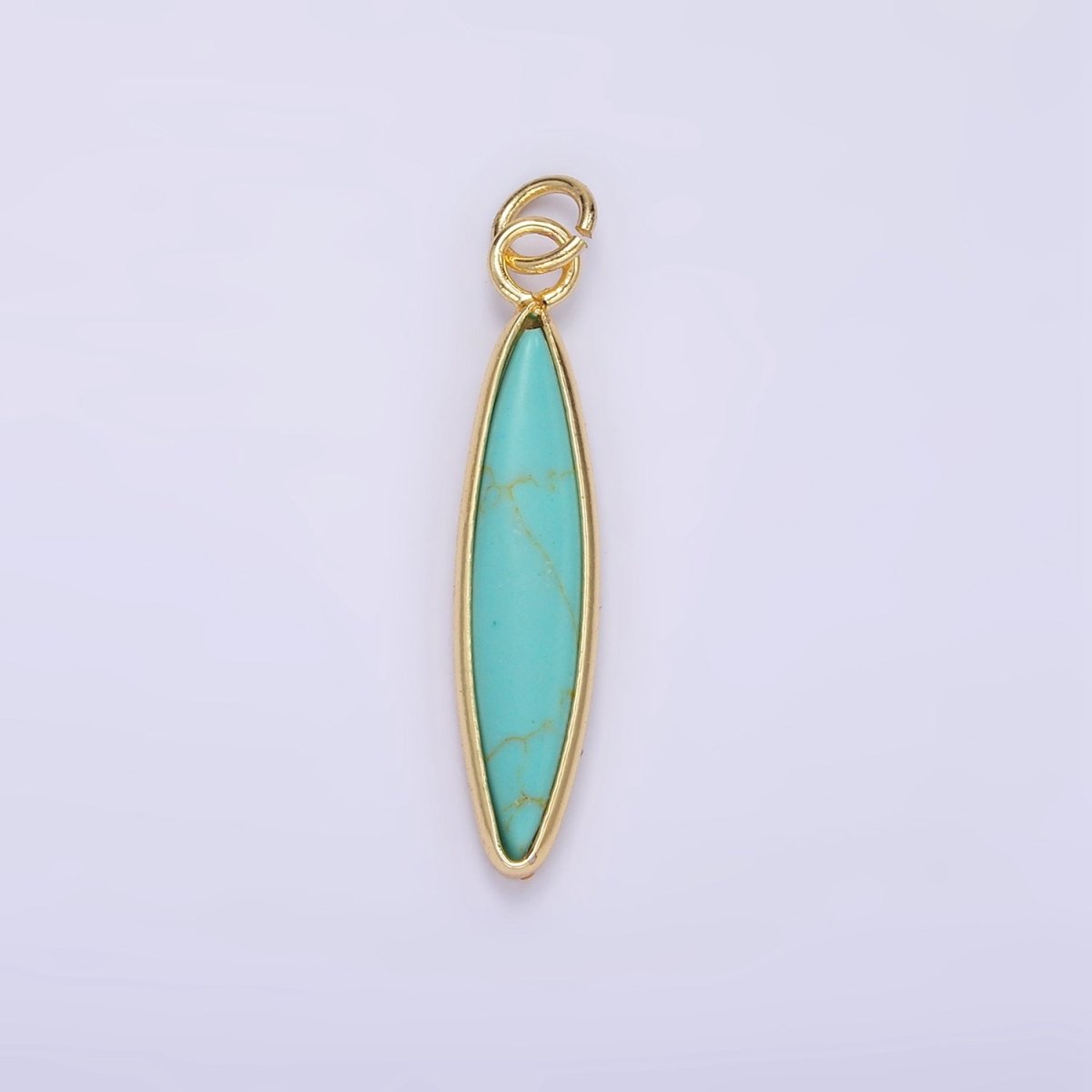 14K Gold Watermelon Quartz, Pink Quartz, Turquoise Sphere Bezel Charm | D560