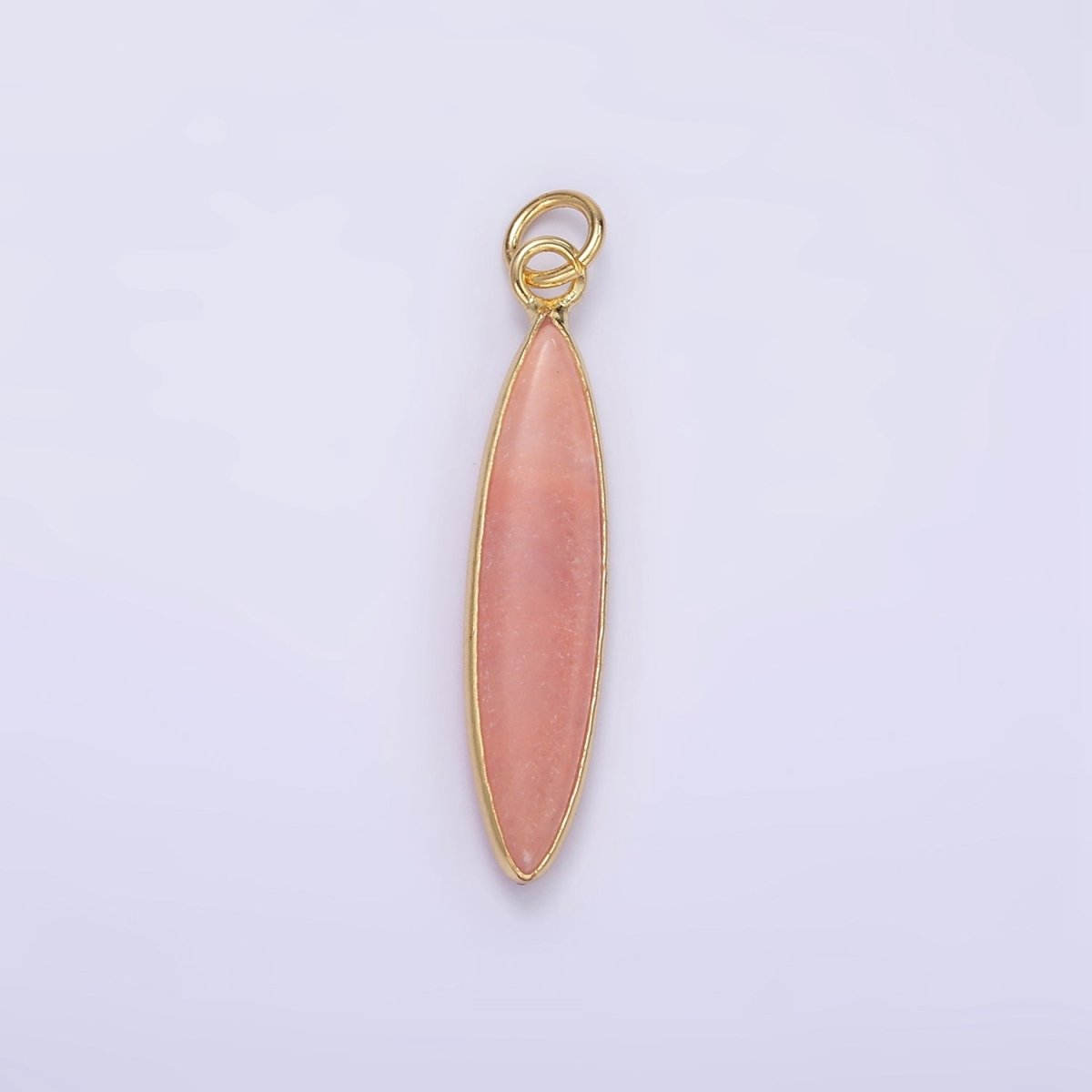 14K Gold Watermelon Quartz, Pink Quartz, Turquoise Sphere Bezel Charm | D560