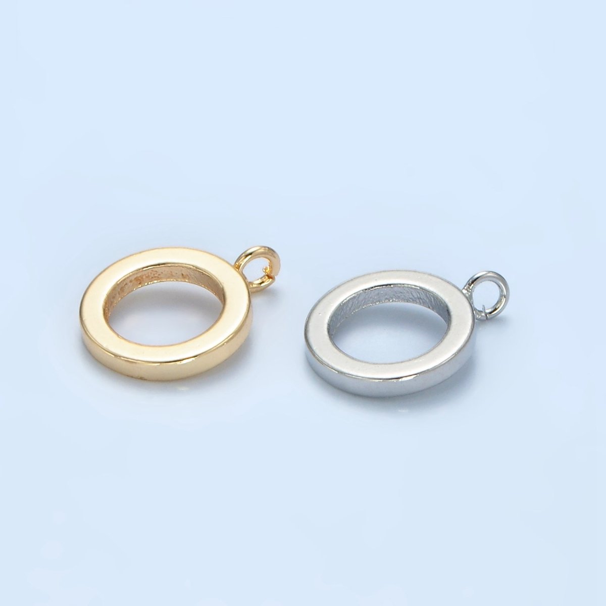 16K Gold Filled 13mm Minimalist Thin Rhondelle Open Loop Findings in Gold & Silver | Z858
