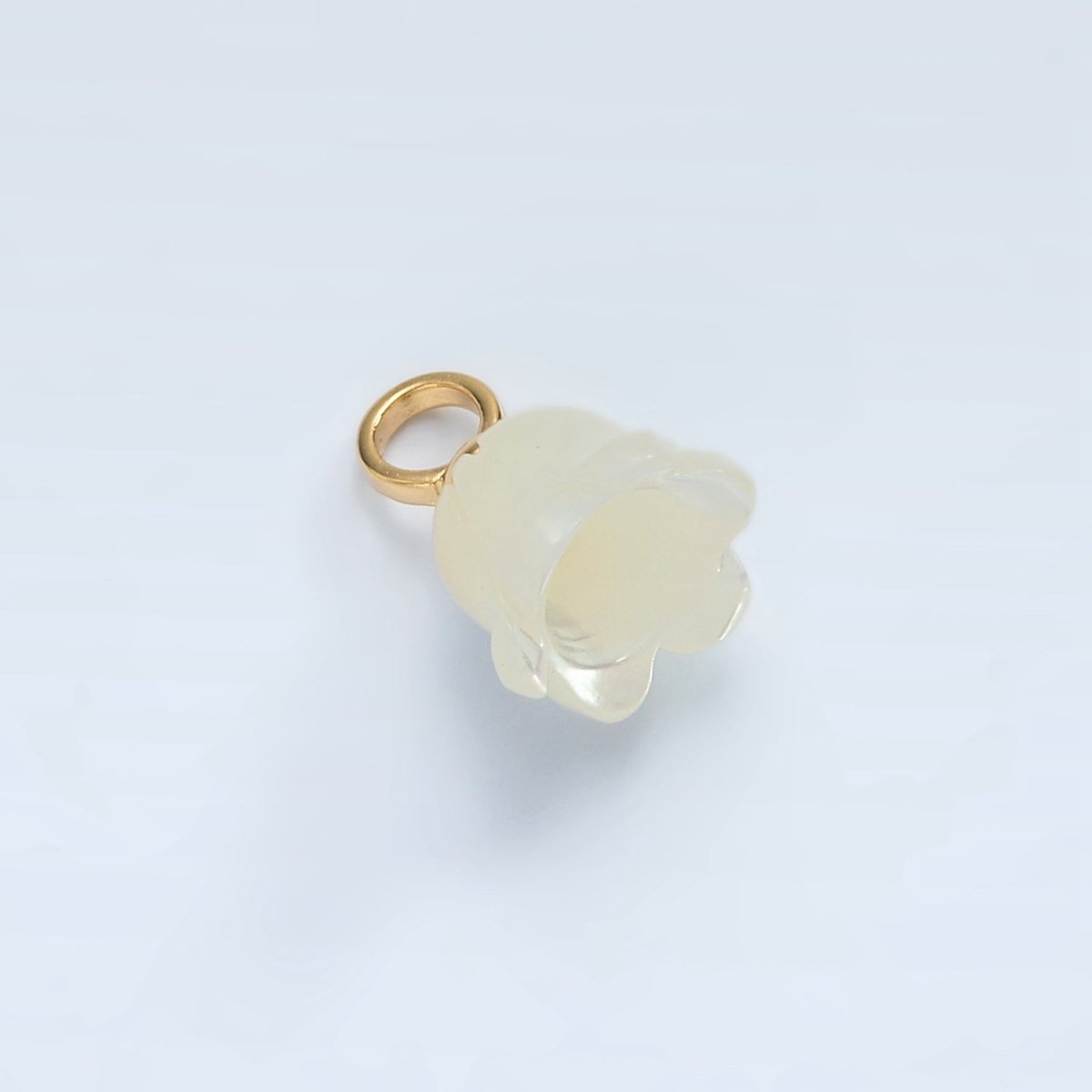 16K Gold Filled 14mm Tulip Flower Shell Pearl Charm | P1861