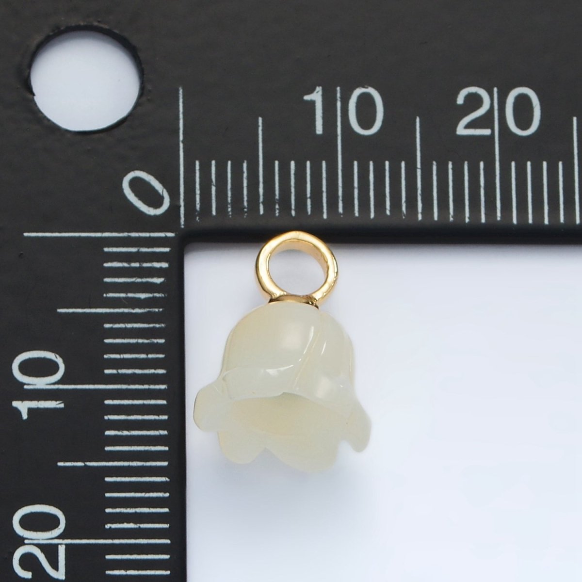 16K Gold Filled 14mm Tulip Flower Shell Pearl Charm | P1861