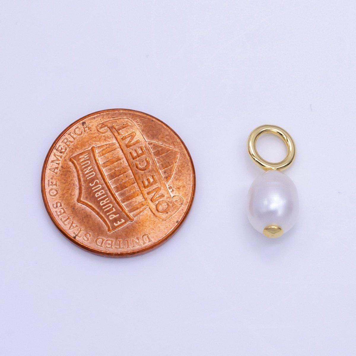 16K Gold Filled 15mm White Freshwater Pearl Drop Pendant | P1756