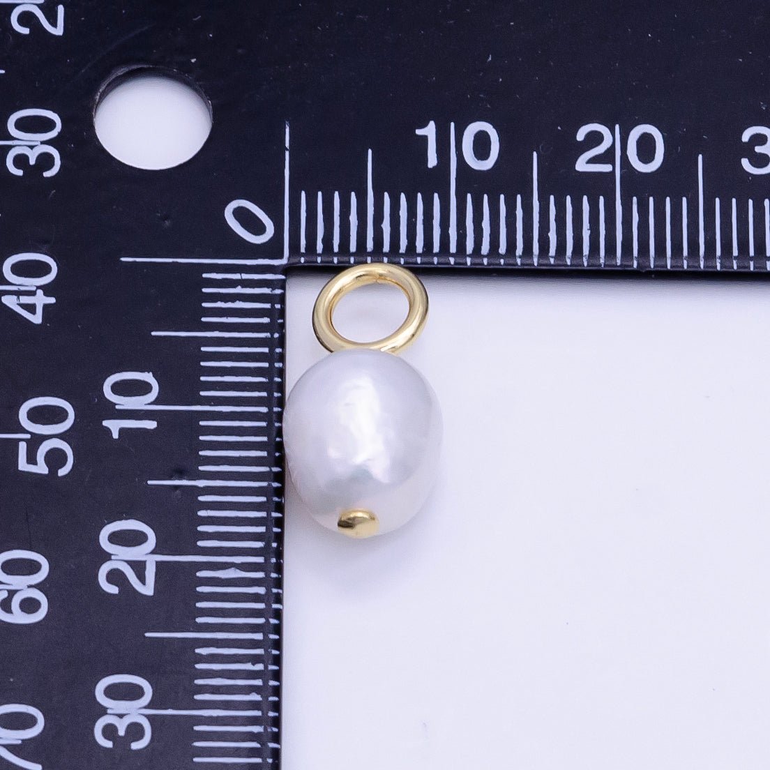 16K Gold Filled 18mm White Freshwater Pearl Drop Pendant | P1755