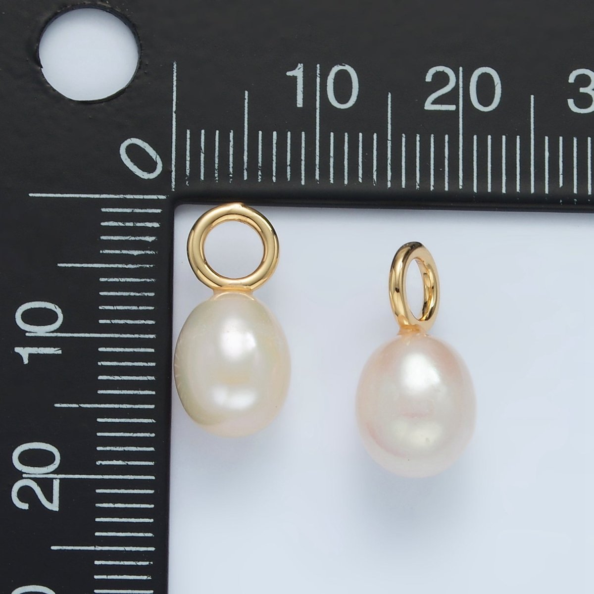 16K Gold Filled 18mm White Freshwater Pearl Drop Pendant | P1868